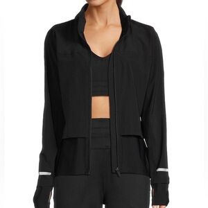 Sweaty Betty Black Fast Track Stand Collar Neck Long Sleeve Running Jacket